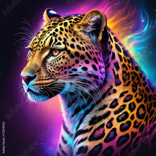 A Leopard Awash in the Vibrant Hues of the Electromagnetic Spectrum