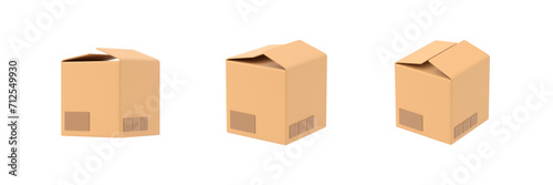 Cardboard paper delivery box 3d icon