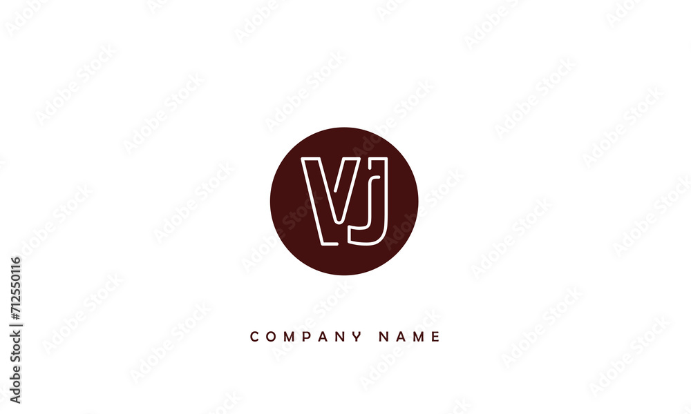 VJ, JV, V, J Abstract Letters, Logo Monogram VJ, JV, V, J Abstract Letters, Logo Monogram