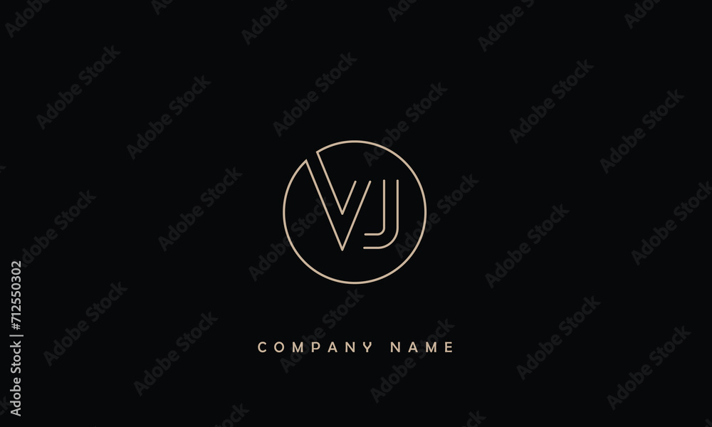 VJ, JV, V, J Abstract Letters, Logo Monogram VJ, JV, V, J Abstract Letters, Logo Monogram