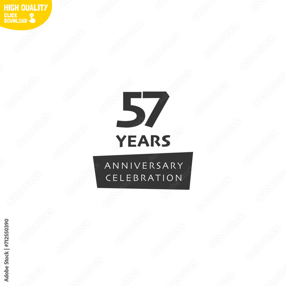 Creative 57 Year Anniversary Celebration Logo Design