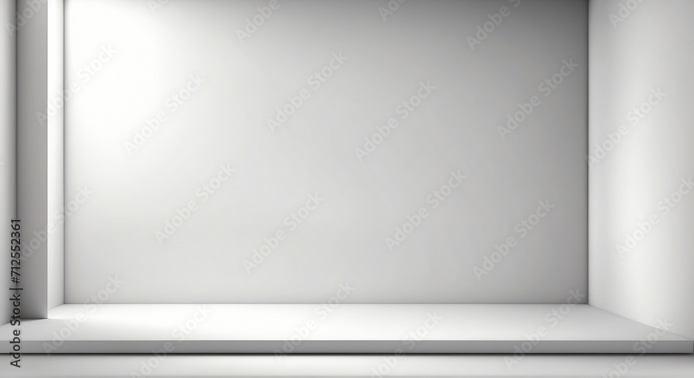 empty room with wall, white room frame, copy space panorama empty room with wall, white room frame, copy space panorama