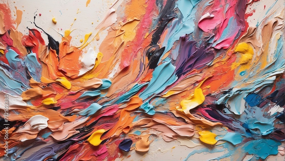 abstract colorful painting background of splashes