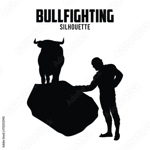 bullfighting Silhouette vector stock illustration, bullfighter silhoutte