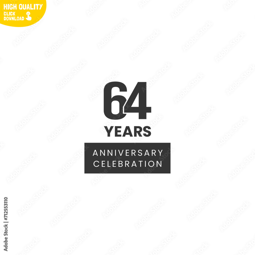 Obraz premium Creative 64 Year Anniversary Celebration Logo Design