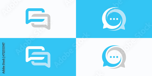 Double chat icon collection vector logo design.