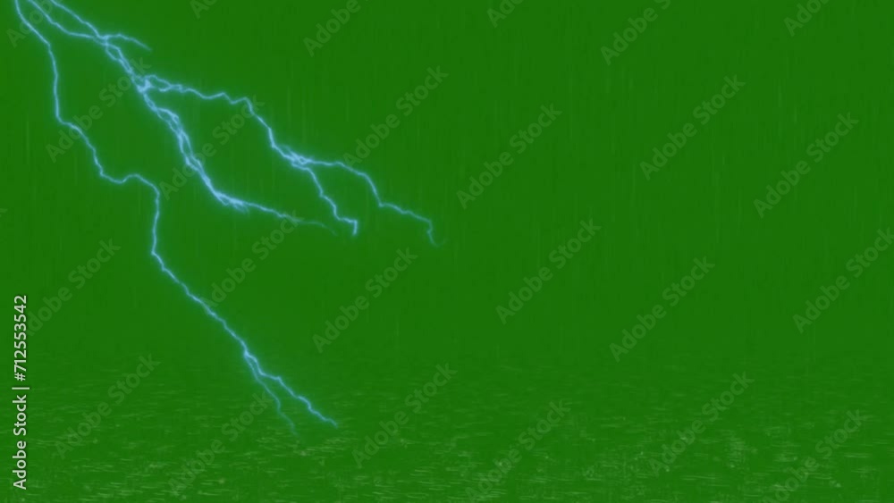 Rain with thunder high Resolution video green screen 4k, Easy editable ...