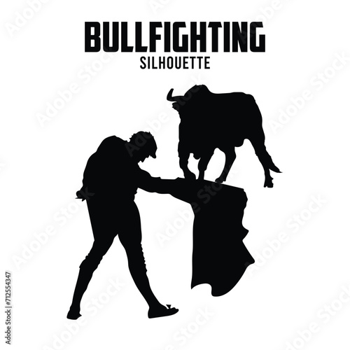 bullfighting Silhouette vector stock illustration, bullfighter silhoutte