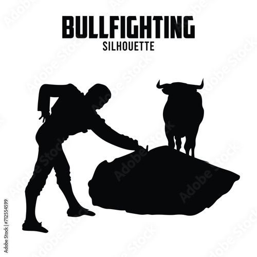 bullfighting Silhouette vector stock illustration, bullfighter silhoutte