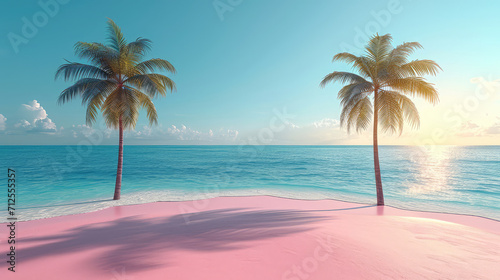 Palm trees on a tranquil tropical beach. © Tiz21