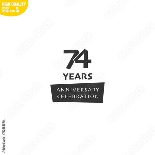 Creative 74 Year Anniversary Celebration Logo Design