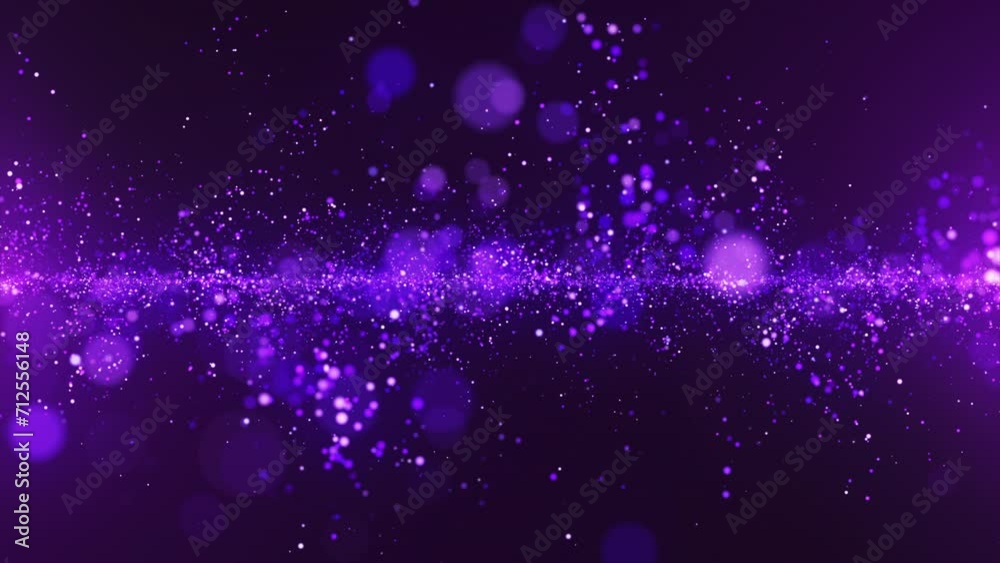 Abstract cinematic background of purple cosmic particles forming a line and flowing with bokeh effect. Gorgeous luxury particle intro. Violet particles in the space. Epic background intro. 4k. Abstract cinematic background of purple cosmic particles forming a line and flowing with bokeh effect. Gorgeous luxury particle intro. Violet particles in the space. Epic background intro. 4k.
