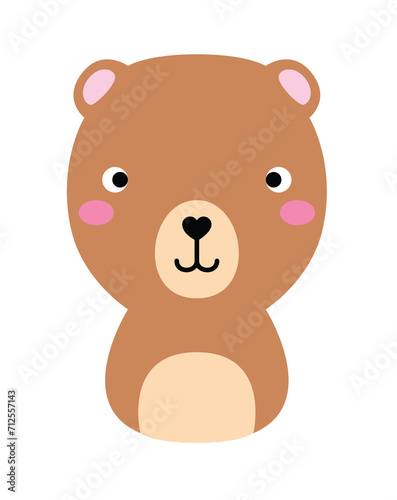 Adorable full editable illustration of baby bear.