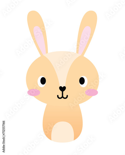 Adorable full editable illustration of baby bunny..
