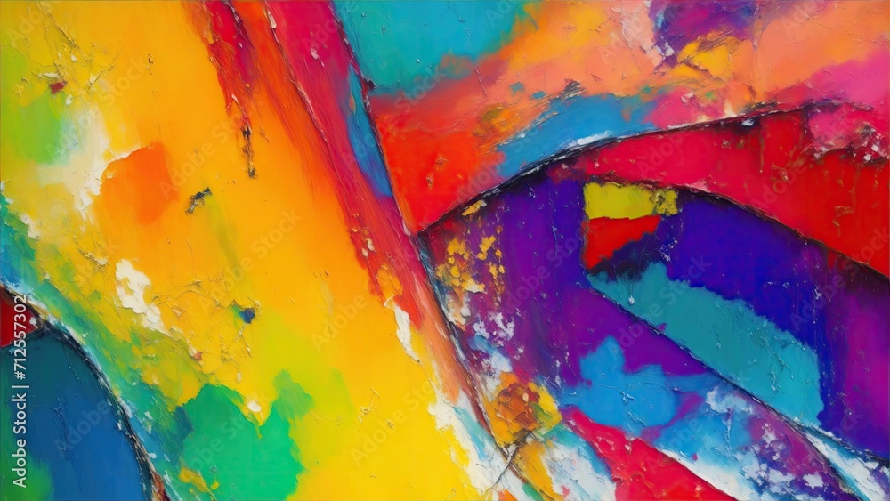Fototapeta premium abstract rough multicolored oil brushstroke painting texture background