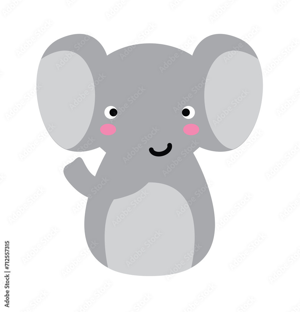 Adorable full editable illustration of baby elephant. Adorable full editable illustration of baby elephant.