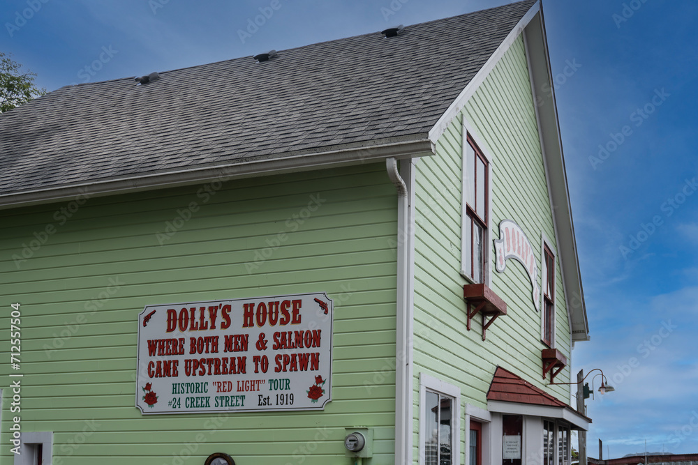 Ketchikan, Alaska Dolly's House Museum on Creek Street. Historic red