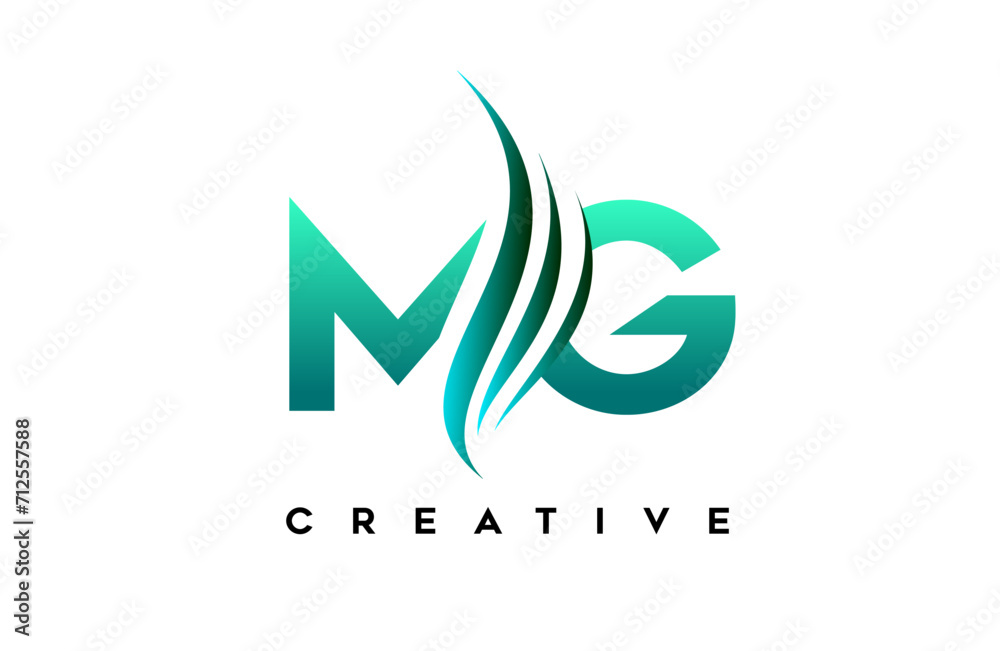 MG mg alphabet letter logo design idea concept for business or personal brand identity icon Vector