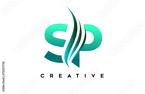 SP sp alphabet letter logo design idea concept for business or personal brand identity icon Vector