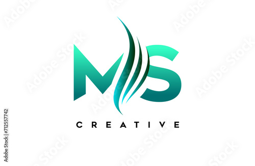 MS ms alphabet letter logo design idea concept for business or personal brand identity icon Vector photo