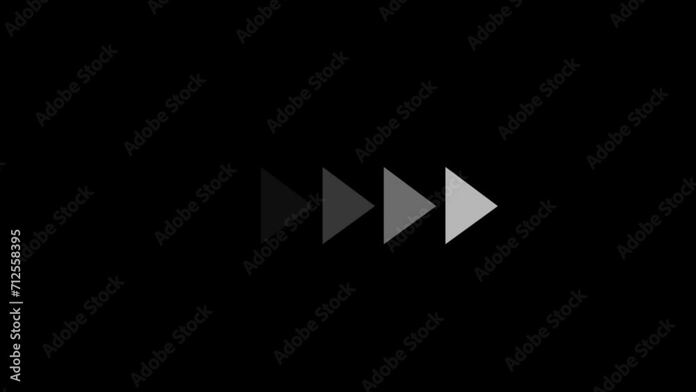 Abstract Right Directional arrow animation on the black background. signal arrow icon. white color a moving arrow pointing to the right. Abstract Right Directional arrow animation on the black background. signal arrow icon. white color a moving arrow pointing to the right.