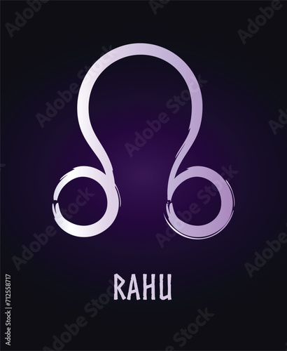 Full editable astrology symbol of Rahu. photo
