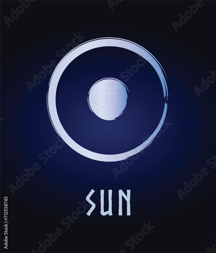 Full editable astrology symbol of Sun