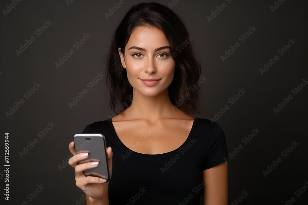 Happy woman with white shirt created with Generative AI Happy woman with white shirt created with Generative AI