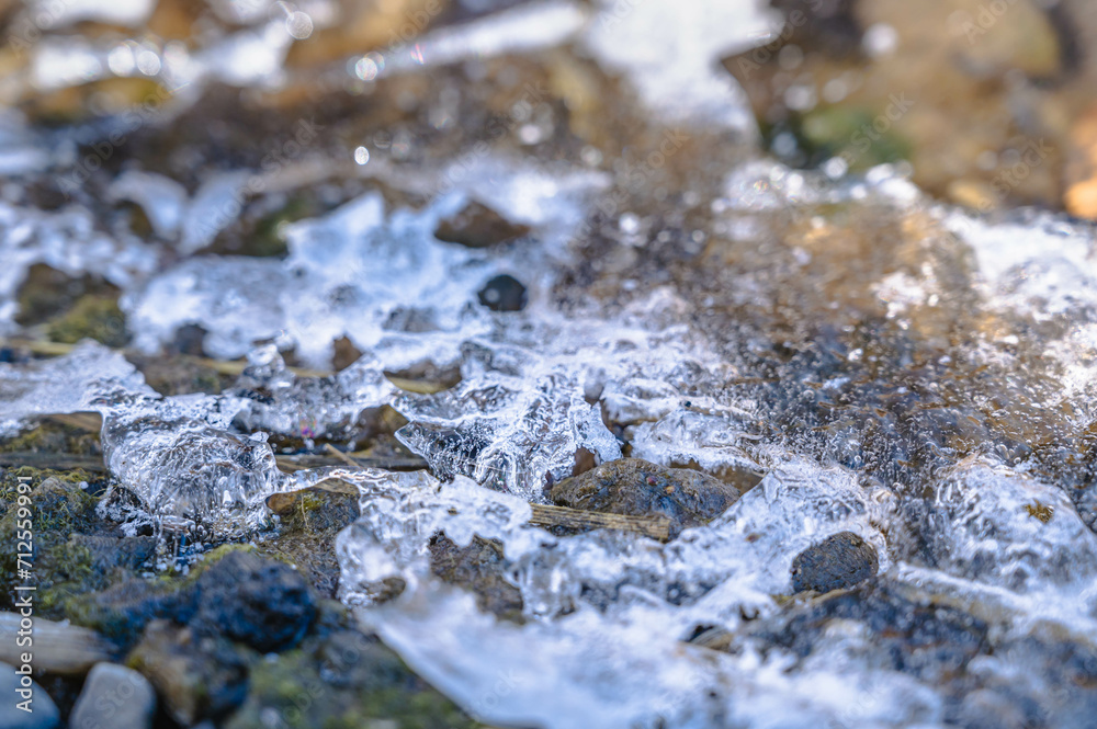 地面に張った氷 地面に張った氷
