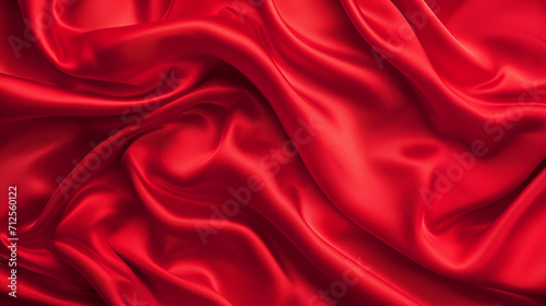 Red silk background, Luxury red satin smooth fabric background for celebration, ceremony, event invitation card or advertising poster, Luxury red satin smooth fabric background for celebration, Ai 