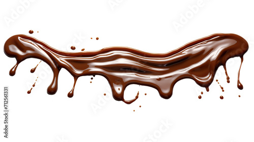 Chocolate dripping isolated on transparent or white background