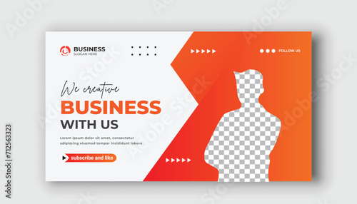 Corporate YouTube video thumbnail web banner template.	