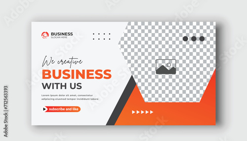 Corporate YouTube video thumbnail web banner template.	
