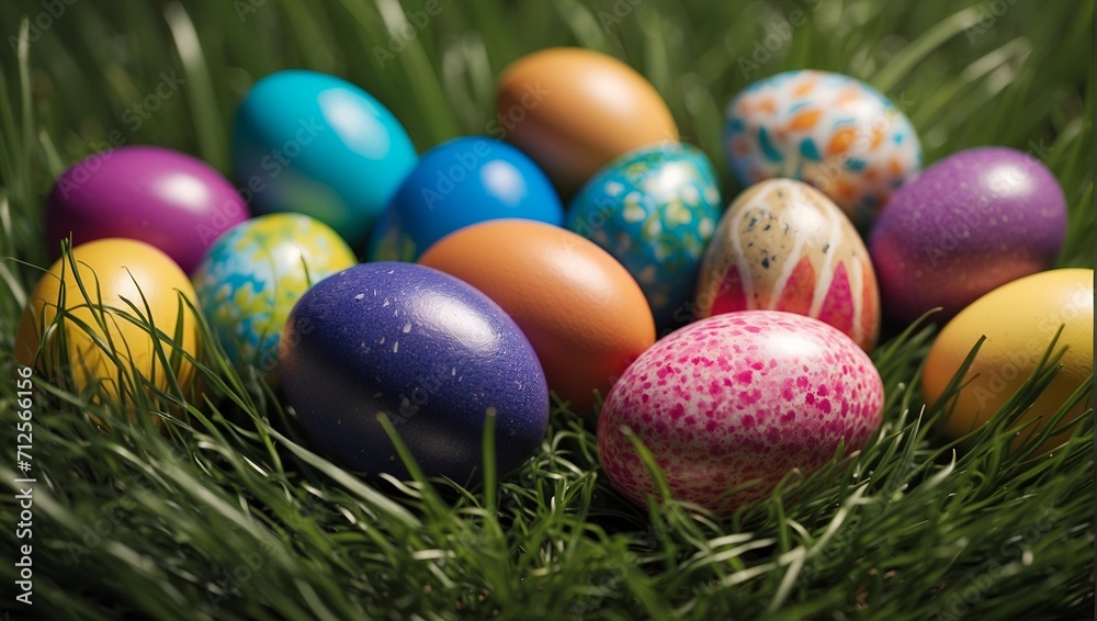 easter eggs in grass