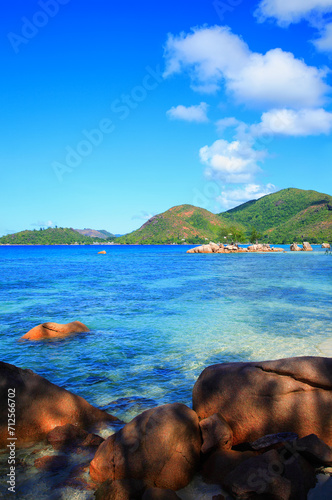 Anse Pasquiere Beach, Island Praslin, Republic of Seychelles, Africa. photo