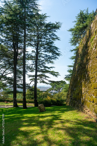 Castle wall on Monte do Castro in Vigo (Spain).