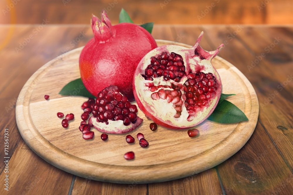 Several ripe tasty fresh pomegranate fruits Several ripe tasty fresh pomegranate fruits
