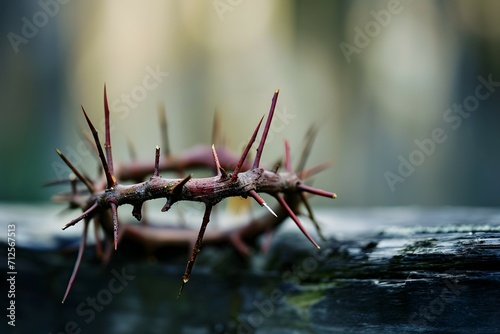 A close-up of a crown of thorns