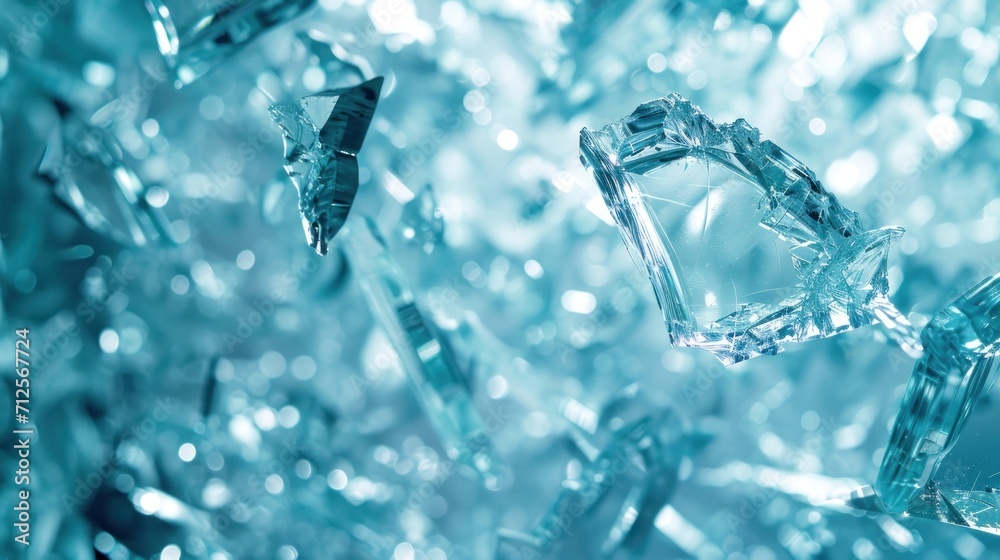 a group of ice cubes sitting on top of a blue surface with water droplets on the side of them. a group of ice cubes sitting on top of a blue surface with water droplets on the side of them.