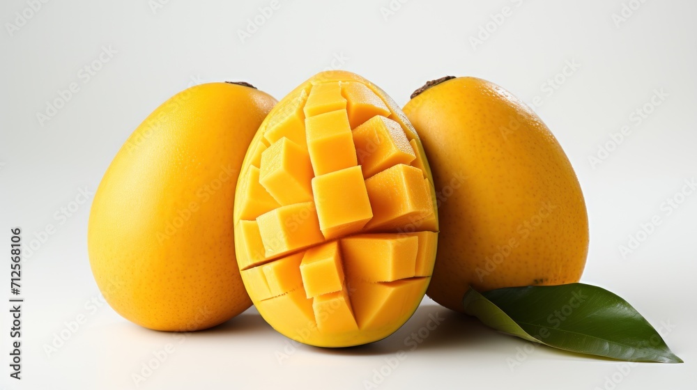 Fresh and juicy mango on white background Fresh and juicy mango on white background