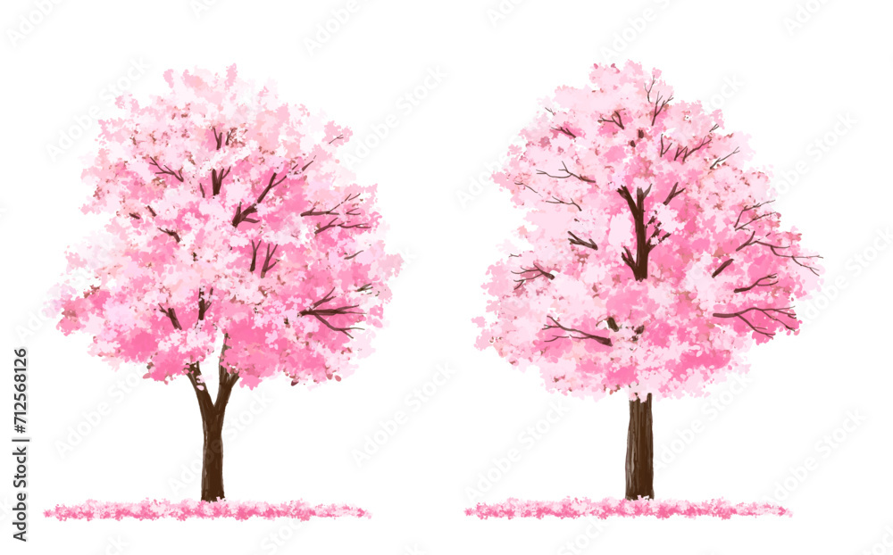 Vector of flower grass or blooming shrub site view isolated on white background ,watercolor tree elevation for landscape concept,environment panorama scene,eco design,meadow for spring