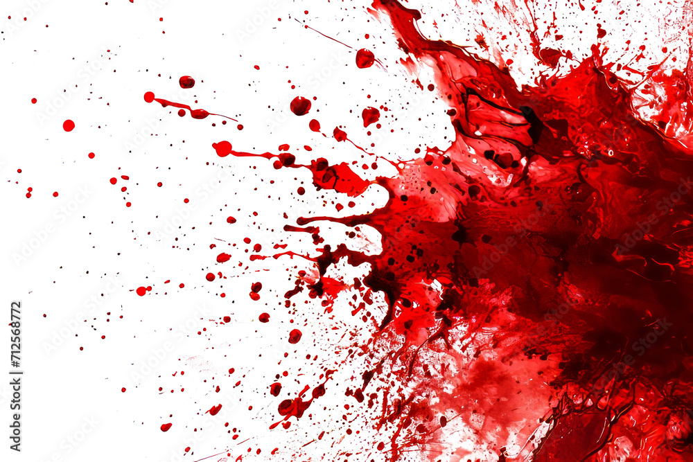 A splash of red blood, cut out - stock png.