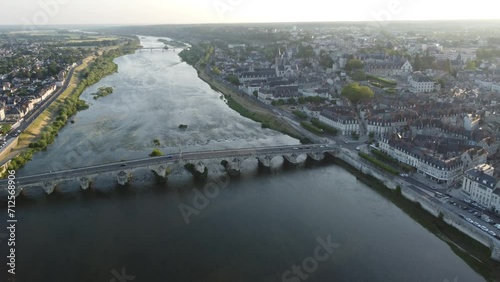Drone View - Blois - Loire Valley - France - Sunset