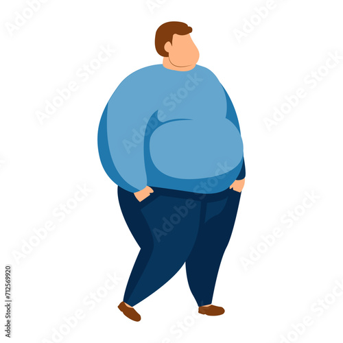 Standing obese man clip art