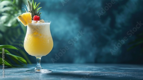  a drink with a pineapple garnish and a pineapple garnish on the top of it.