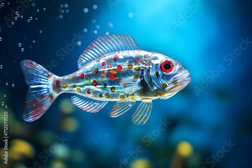 AI generative images Fish made of plastic bottles underwater photo