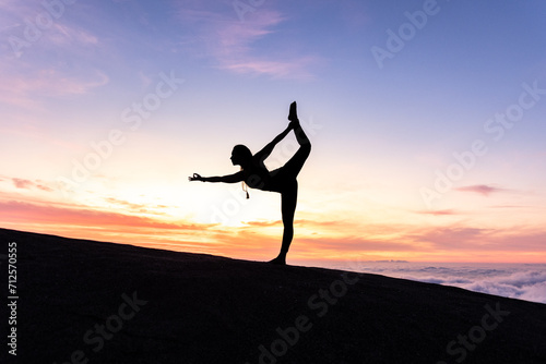 Wallpaper Mural silhouette of a woman doing yoga Torontodigital.ca