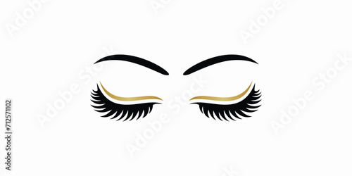 beauty eyelash logo desgin with modern concept premium vektor