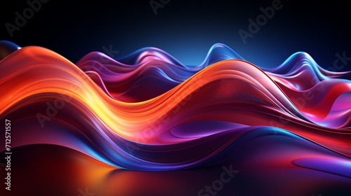 Abstract background adorned with colorful neon wavy lines.