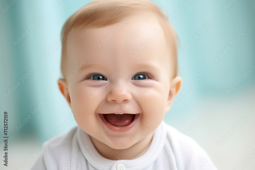 A close-up of a baby's first smile
